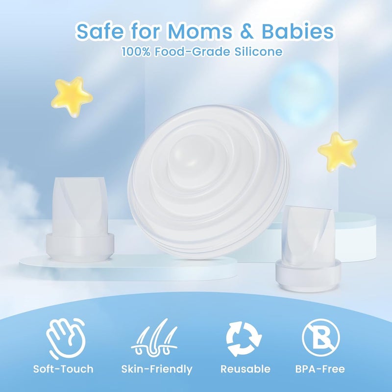 Hranio 12PCS Breast Pump Parts, Duckbill Valves Compatible with Momcozy m5 Replacement Parts Momcozy Breast Pump Accessories Mom Cozy m5 Replacement Parts 8PCS Duckbill Valves 4PCS Silicone Diaphragm - Image 2